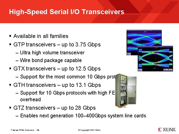 High-Speed Serial I/O Transceivers § Available in all families § GTP transceivers – up