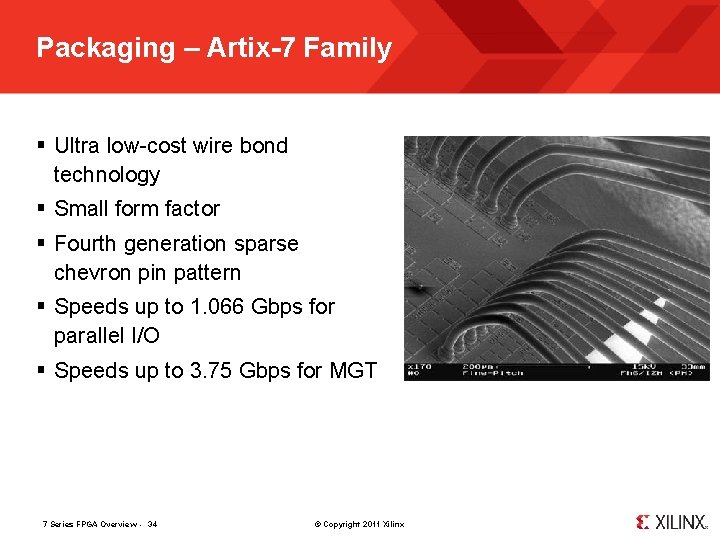 Packaging – Artix-7 Family § Ultra low-cost wire bond technology § Small form factor