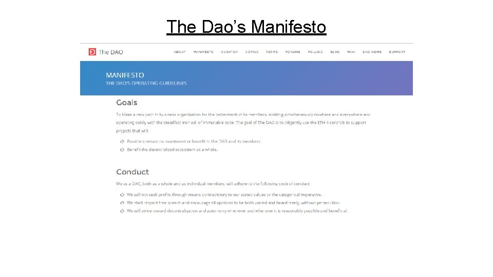 The Dao’s Manifesto 