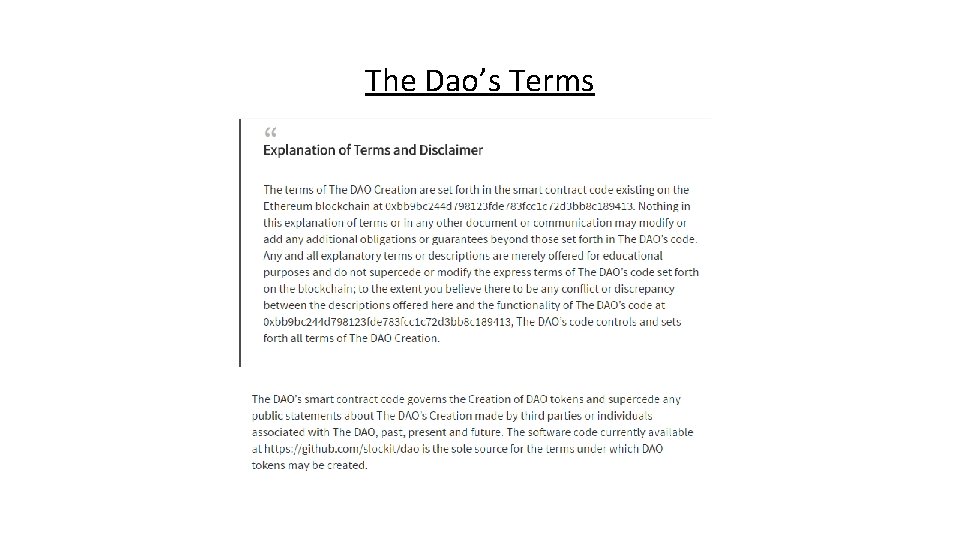 The Dao’s Terms 