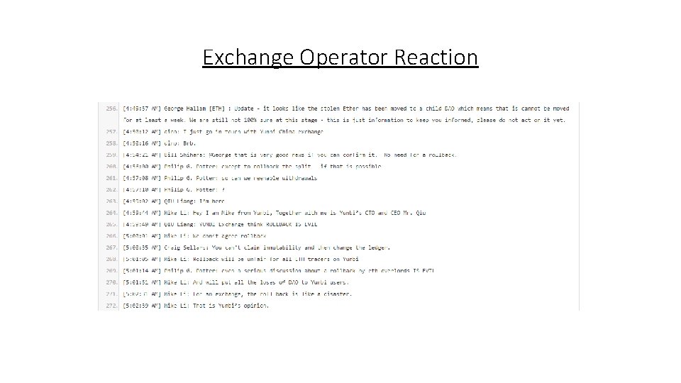 Exchange Operator Reaction 