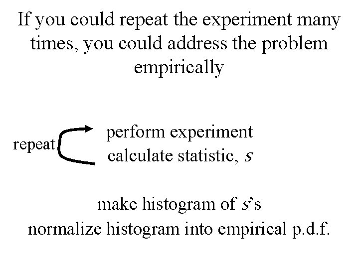 If you could repeat the experiment many times, you could address the problem empirically