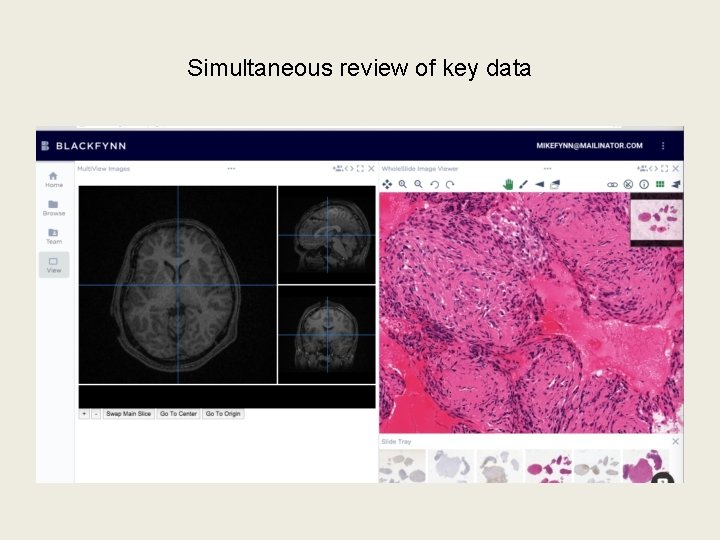 Simultaneous review of key data 