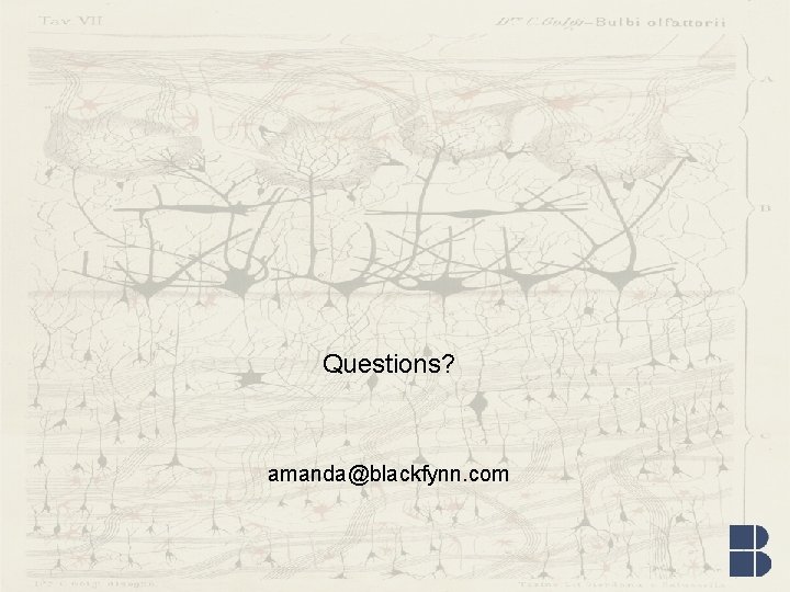 Questions? amanda@blackfynn. com 