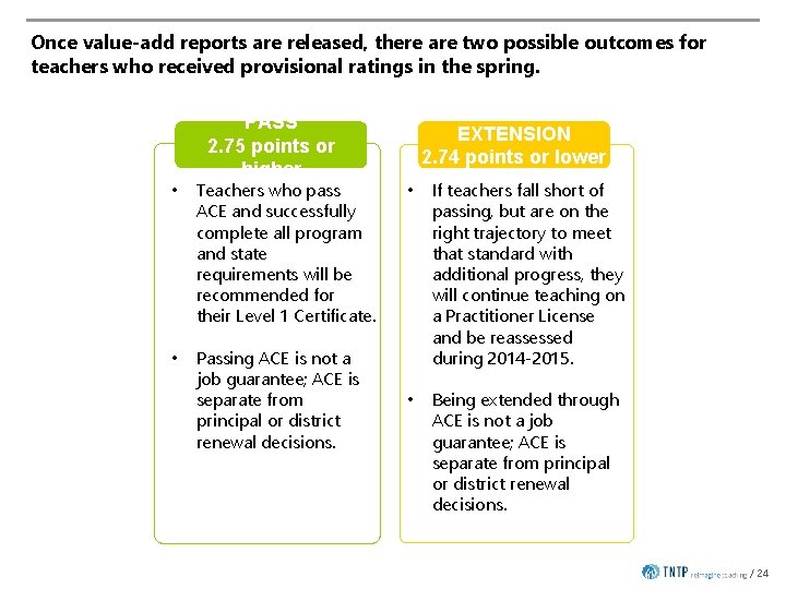 Once value-add reports are released, there are two possible outcomes for teachers who received