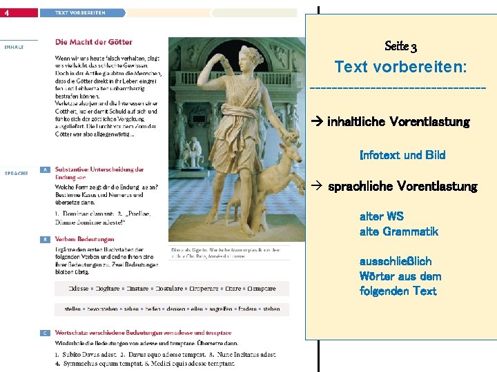 Seite 3 Text vorbereiten: ---------------- inhaltliche Vorentlastung Infotext und Bild à sprachliche Vorentlastung alter