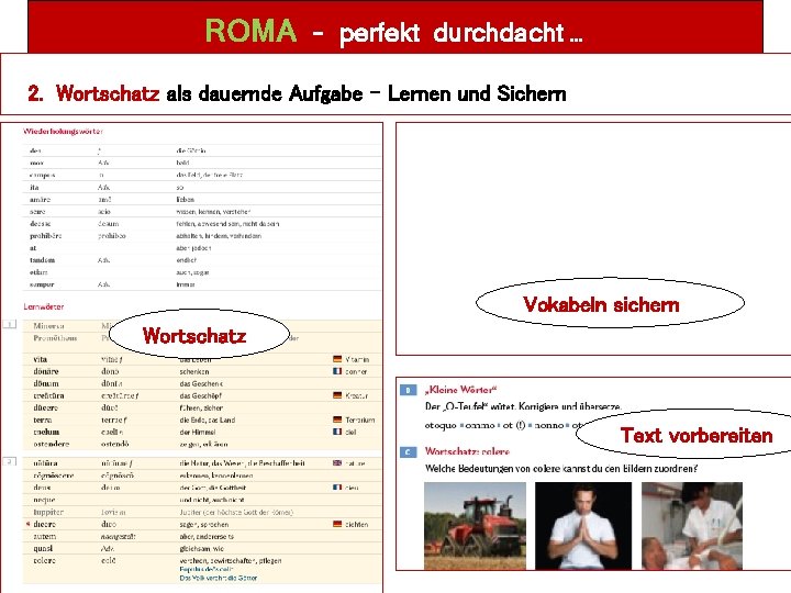 ROMA – perfekt durchdacht … 2. Wortschatz als dauernde Aufgabe – Lernen und Sichern