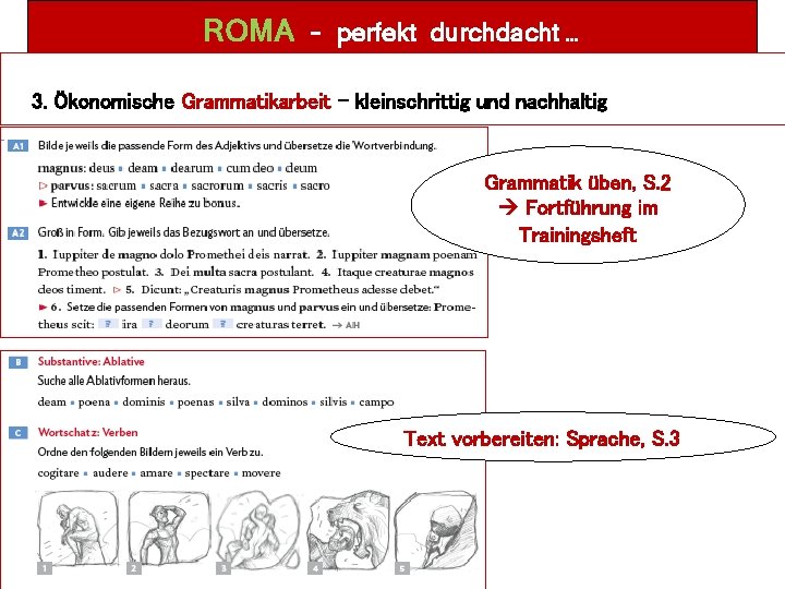 ROMA – perfekt durchdacht … 3. Ökonomische Grammatikarbeit – kleinschrittig und nachhaltig Grammatik üben,