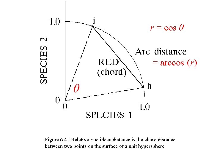 r = cos θ = arccos (r) θ Figure 6. 4. Relative Euclidean distance