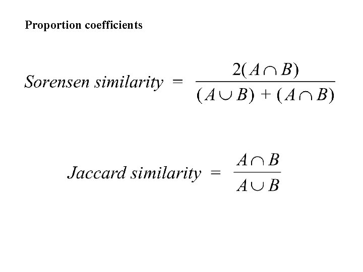 Proportion coefficients 