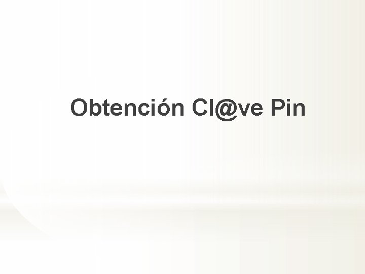 Obtención Cl@ve Pin 
