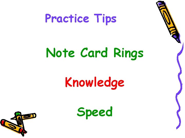 Practice Tips Note Card Rings Knowledge Speed 