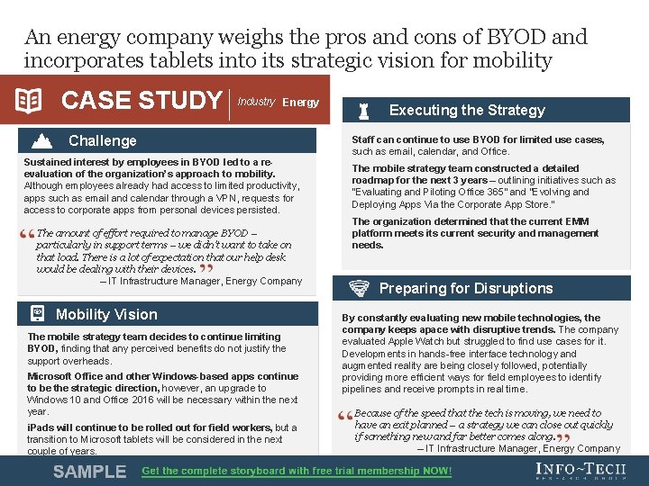 An energy company weighs the pros and cons of BYOD and incorporates tablets into