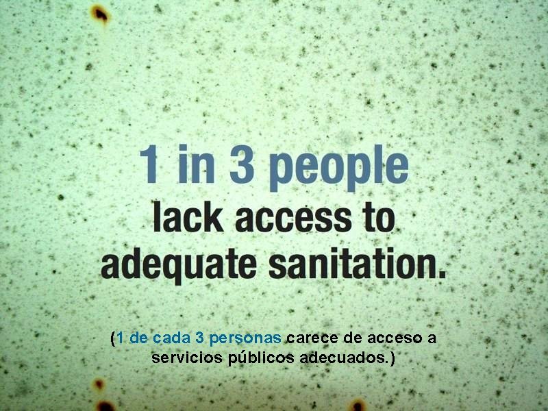 (1 de cada 3 personas carece de acceso a servicios públicos adecuados. ) 