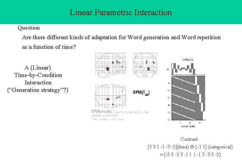 Linear Parametric Interaction Question Are there different kinds of adaptation for Word generation and