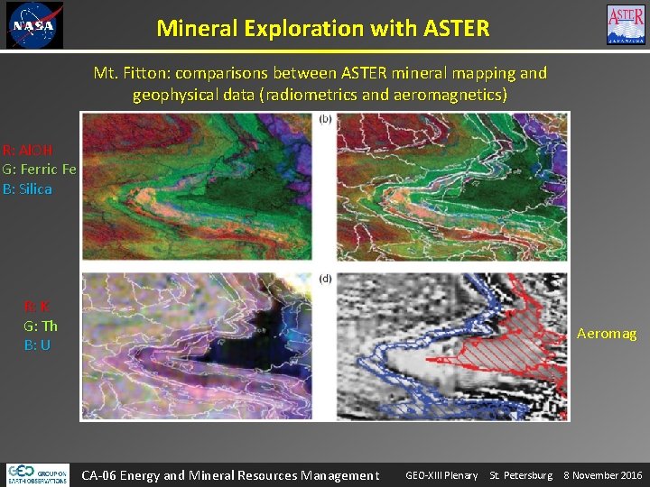 Mineral Exploration with ASTER Mt. Fitton: comparisons between ASTER mineral mapping and geophysical data