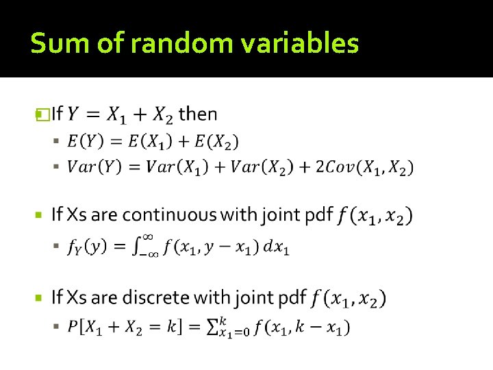 Sum of random variables � 