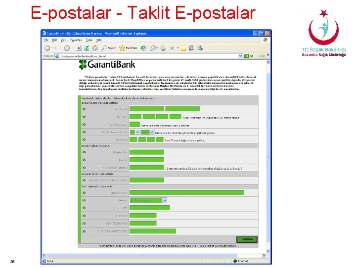 E-postalar - Taklit E-postalar 35 