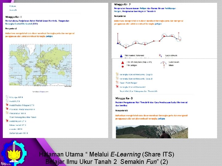 Halaman Utama “ Melalui E-Learning (Share ITS) Belajar Ilmu Ukur Tanah 2 Semakin Fun”