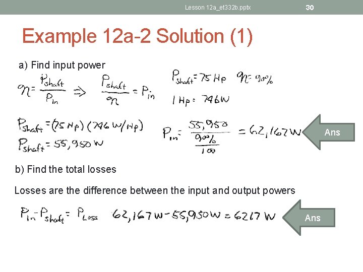 Lesson 12 a_et 332 b. pptx 30 Example 12 a-2 Solution (1) a) Find