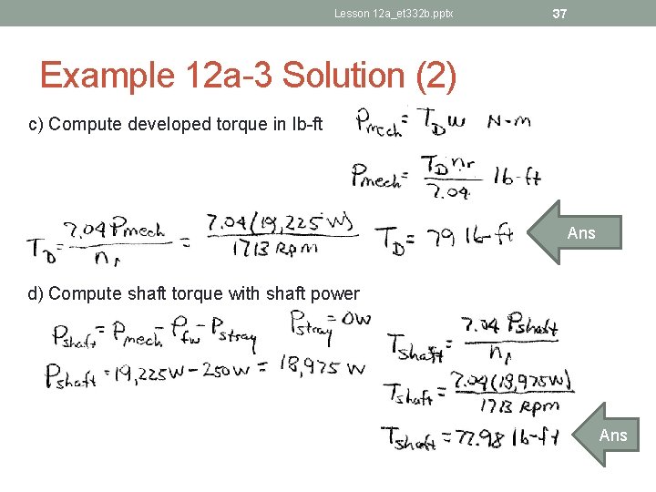 Lesson 12 a_et 332 b. pptx 37 Example 12 a-3 Solution (2) c) Compute