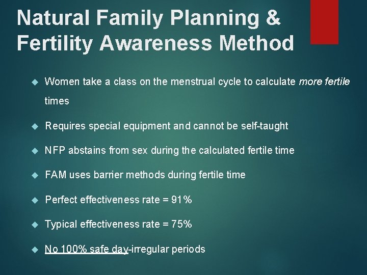 Natural Family Planning & Fertility Awareness Method Women take a class on the menstrual