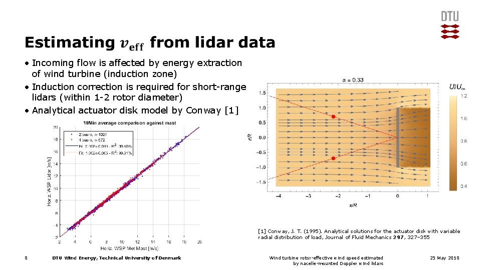  • Incoming flow is affected by energy extraction of wind turbine (induction zone)