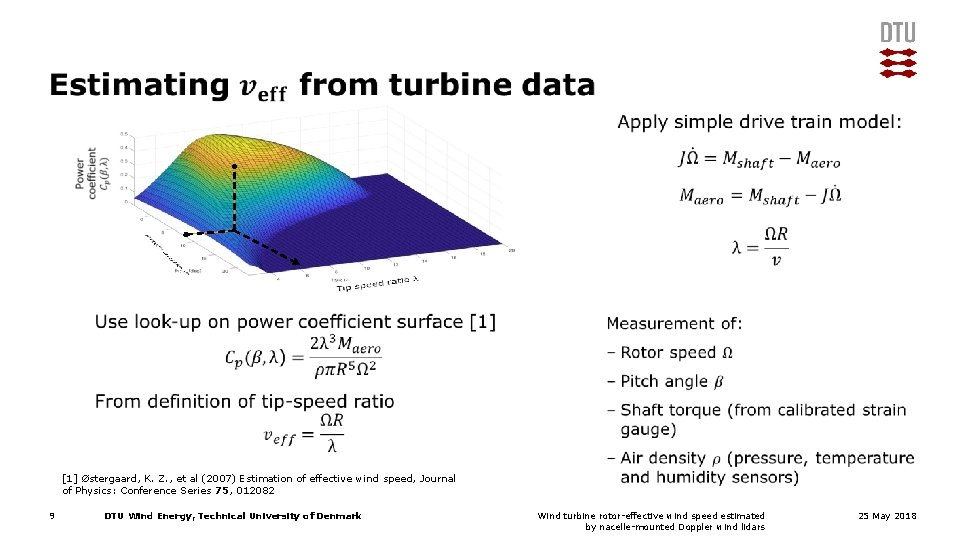  [1] Østergaard, K. Z. , et al (2007) Estimation of effective wind speed,