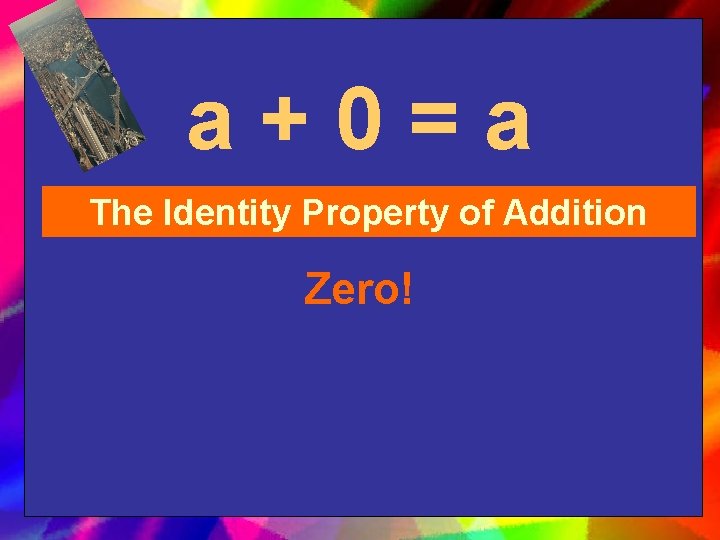 a+0=a The Identity Property of Addition Zero! 