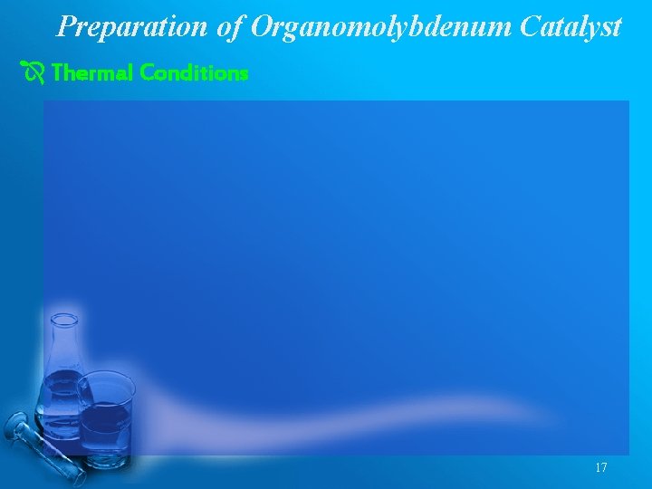 Preparation of Organomolybdenum Catalyst Î Thermal Conditions 17 