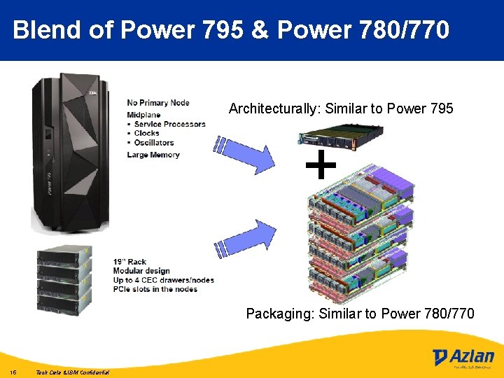 Blend of Power 795 & Power 780/770 Architecturally: Similar to Power 795 Packaging: Similar