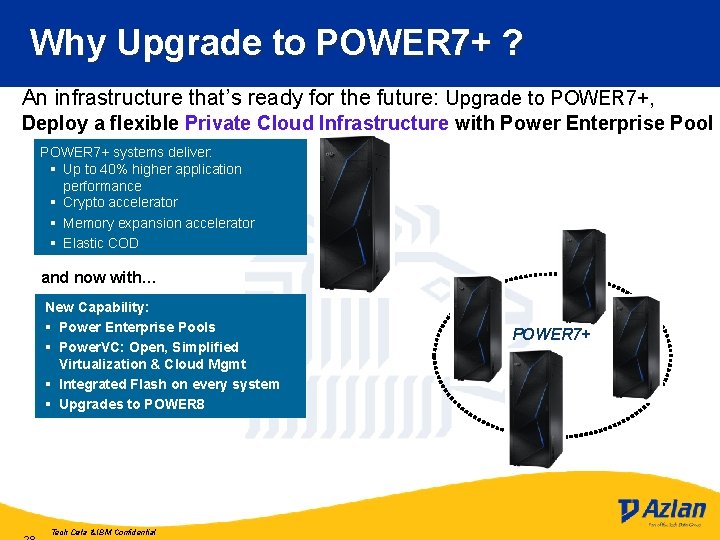 Why Upgrade to POWER 7+ ? An infrastructure that’s ready for the future: Upgrade