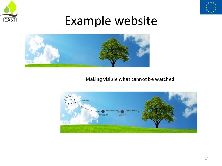 Example website Making visible what cannot be watched 14 