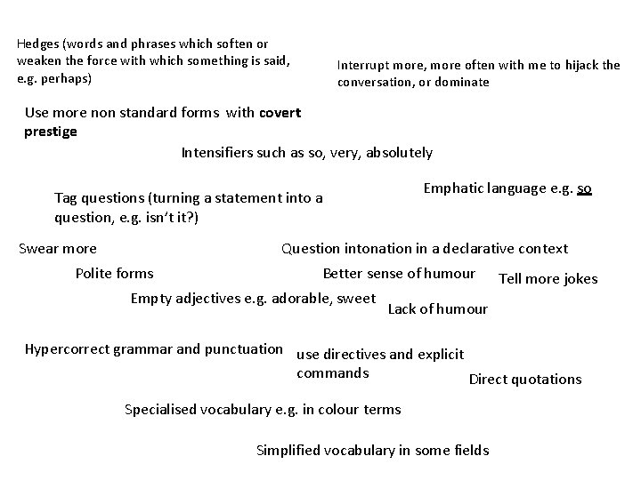 Hedges (words and phrases which soften or weaken the force with which something is Hedges (words and phrases which soften or weaken the force with which something is