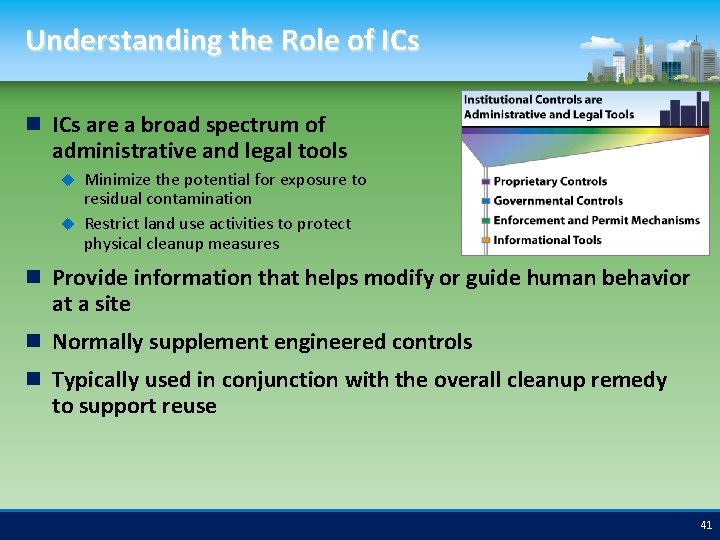 Understanding the Role of ICs are a broad spectrum of administrative and legal tools