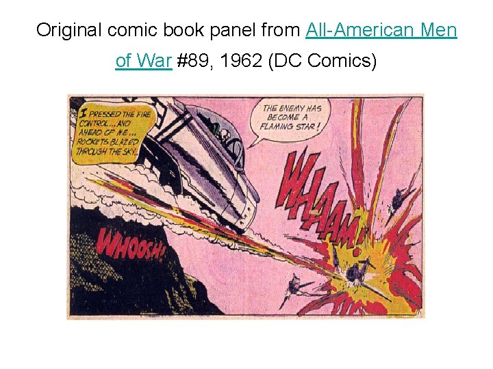Original comic book panel from All-American Men of War #89, 1962 (DC Comics) 