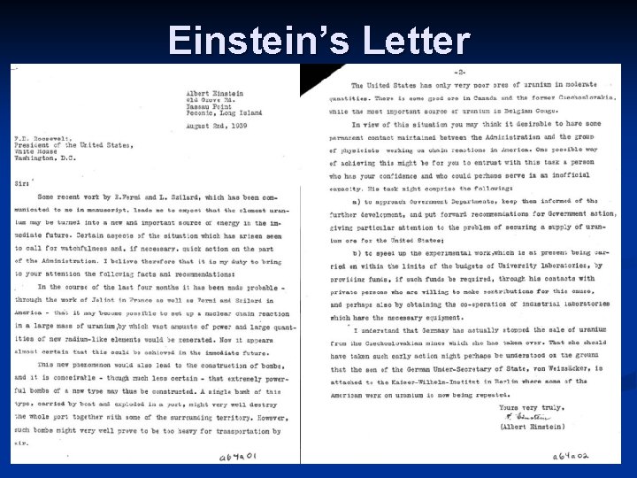 Einstein’s Letter 