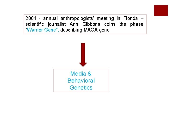 2004 - annual anthropologists’ meeting in Florida – scientific jounalist Ann Gibbons coins the
