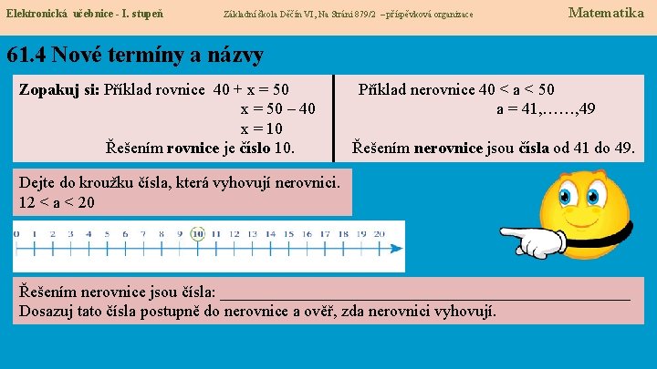 Elektronická učebnice - I. stupeň Základní škola Děčín VI, Na Stráni 879/2 – příspěvková