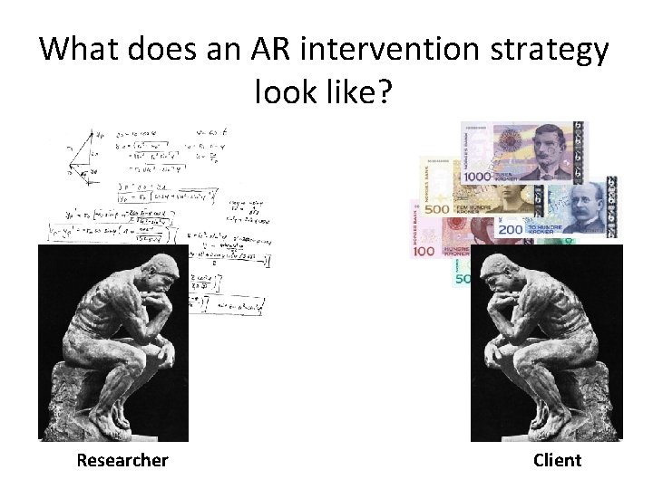 What does an AR intervention strategy look like? Researcher Client 