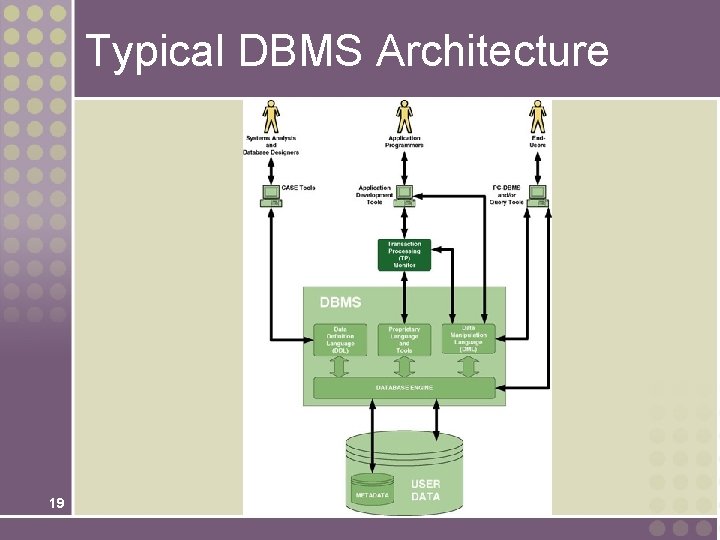 Typical DBMS Architecture 19 Typical DBMS Architecture 19