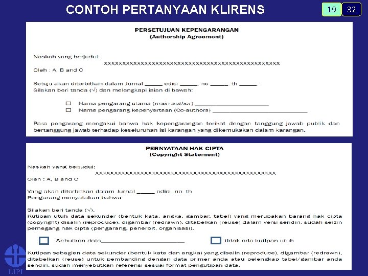 CONTOH PERTANYAAN KLIRENS 32 19 20 