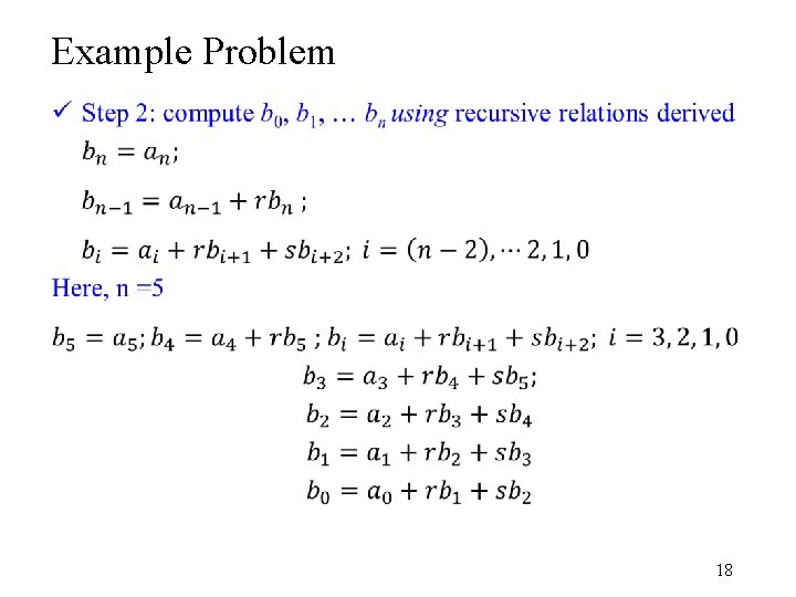 Example Problem • 18 Example Problem • 18