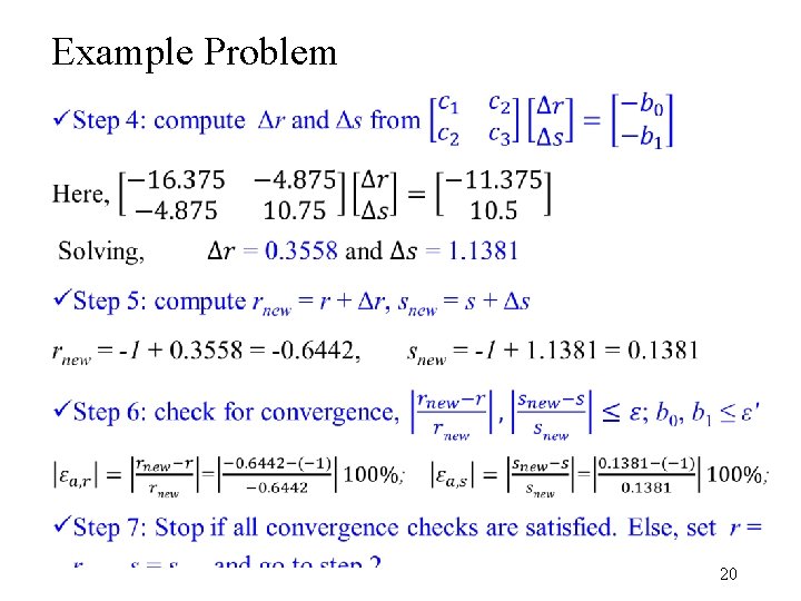 Example Problem • 20 Example Problem • 20