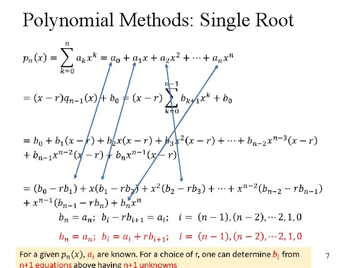Polynomial Methods: Single Root • 7 Polynomial Methods: Single Root • 7