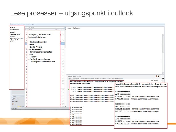 Lese prosesser – utgangspunkt i outlook 