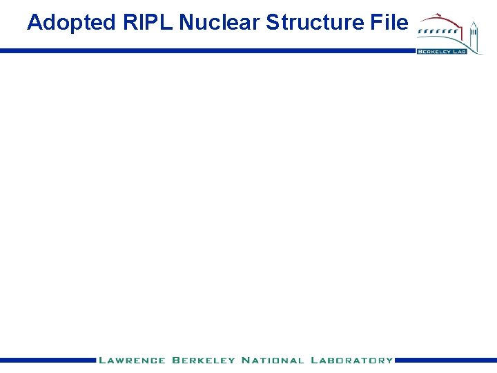 Adopted RIPL Nuclear Structure File 