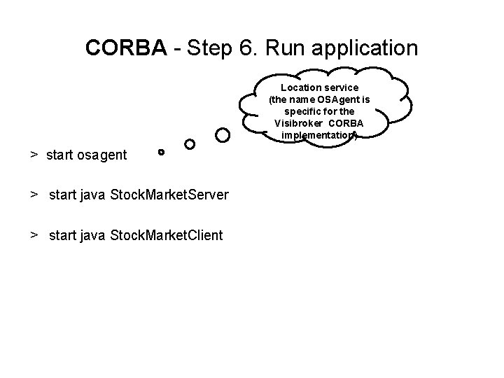 CORBA - Step 6. Run application Location service (the name OSAgent is specific for