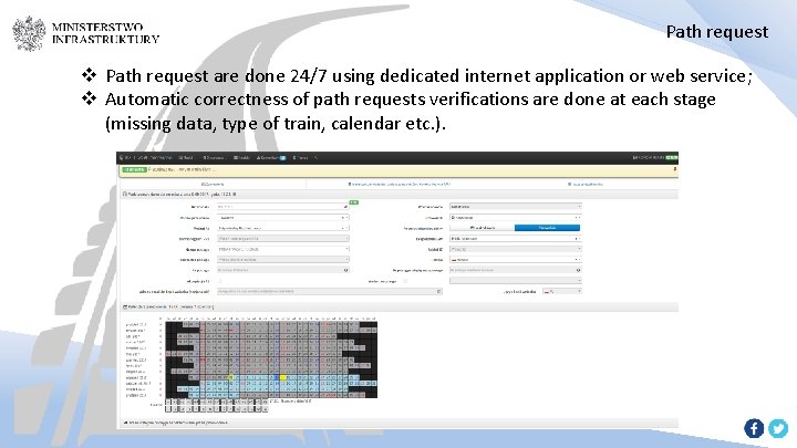 Path request v Path request are done 24/7 using dedicated internet application or web