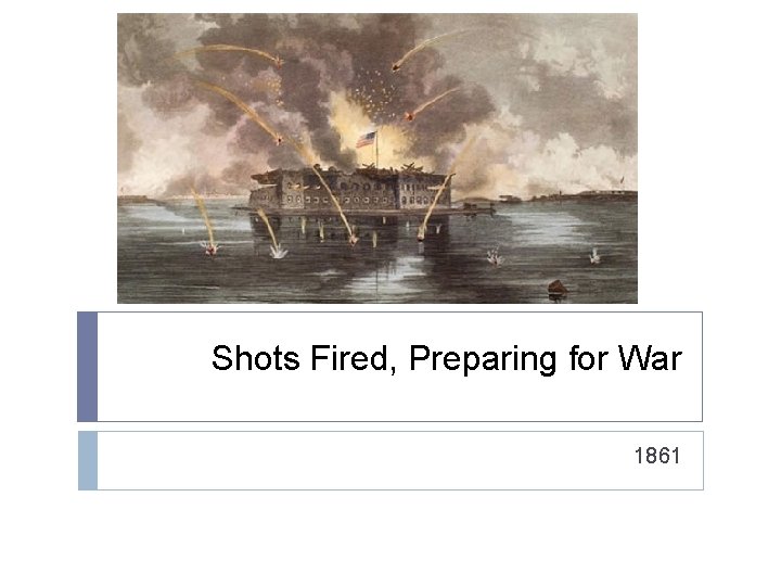 Shots Fired, Preparing for War 1861 